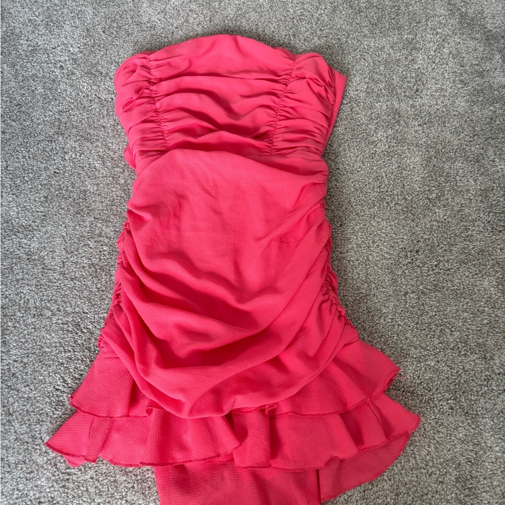lucy in the sky strapless dress